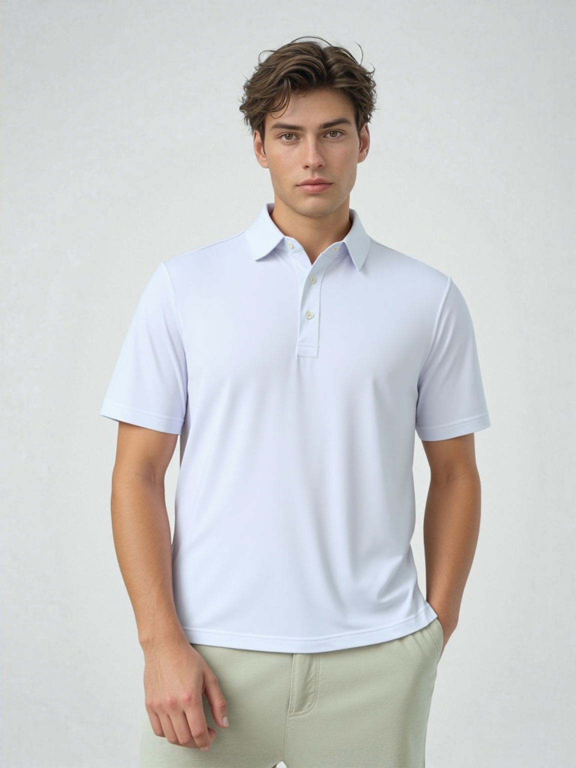 Jersey Polo - White