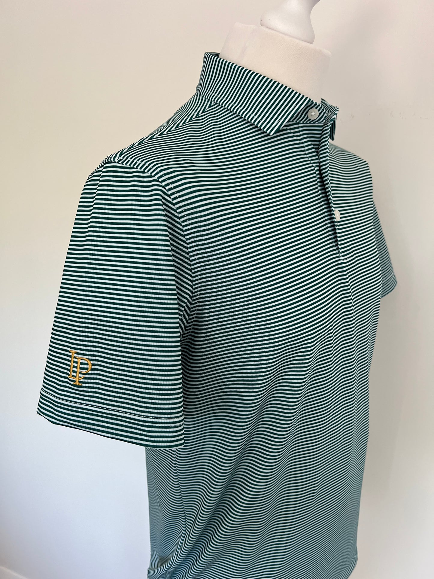 Classic Piqué Polo - Forest Green & White Stripe