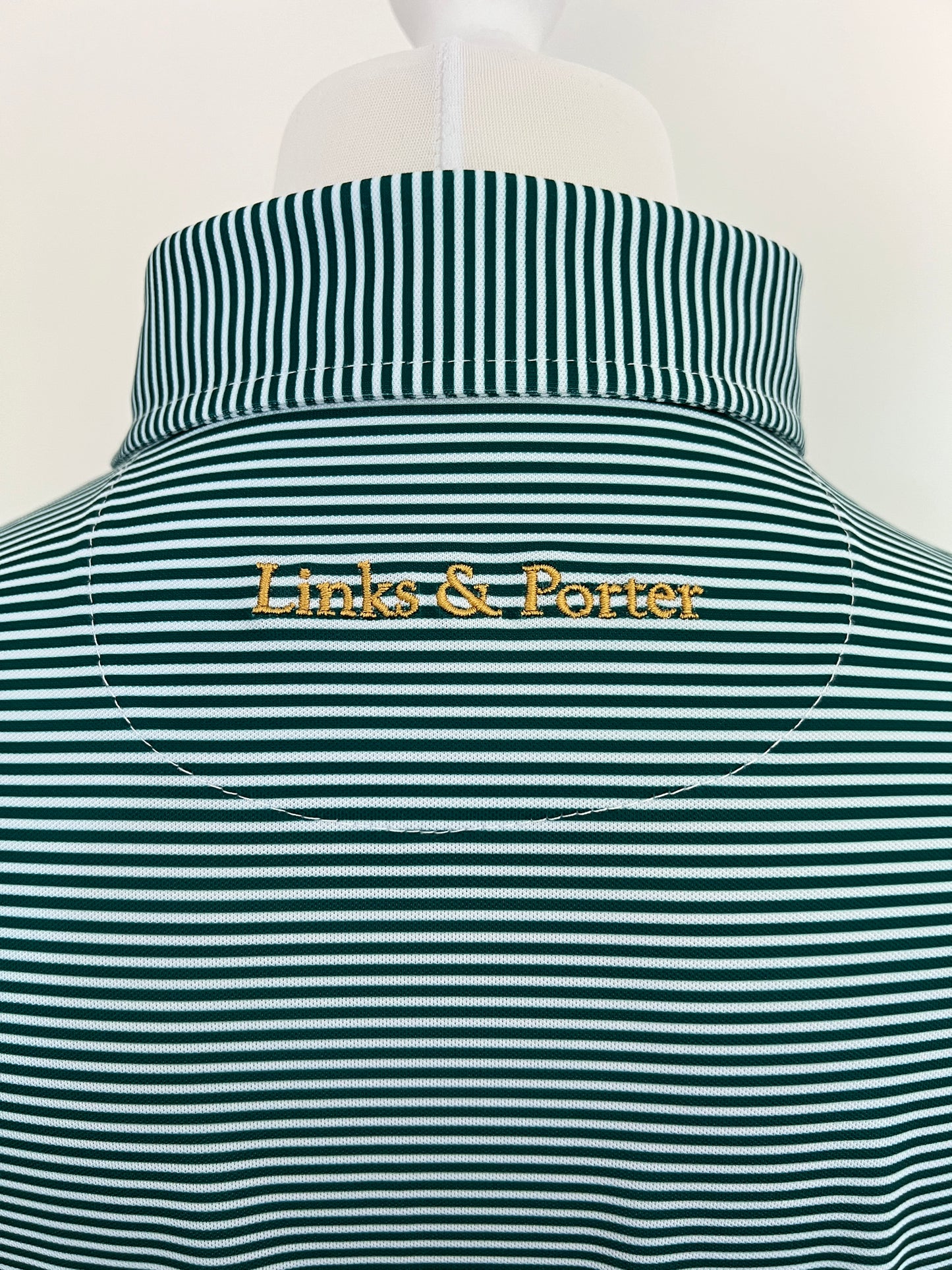 Classic Piqué Polo - Forest Green & White Stripe