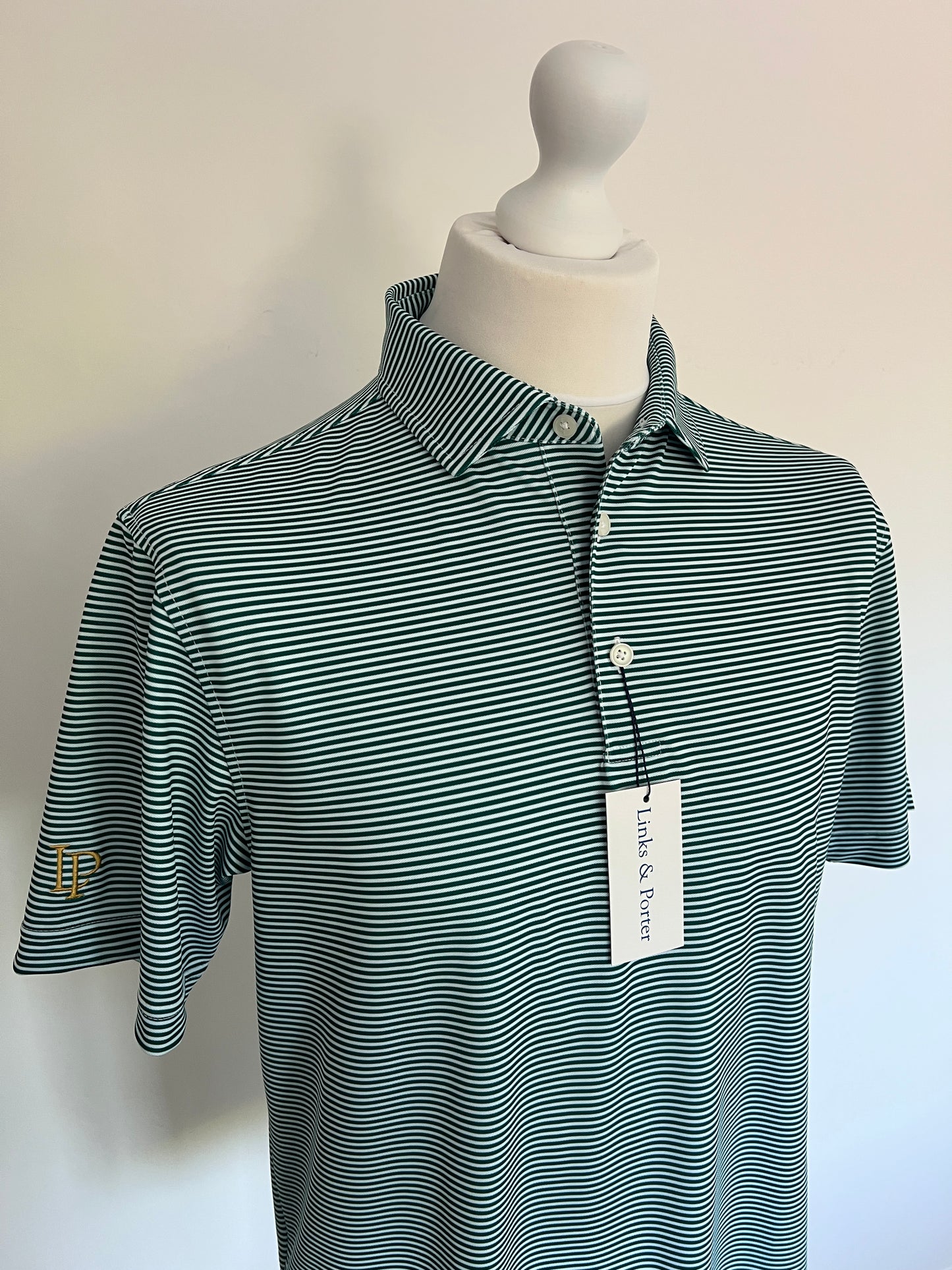 Classic Piqué Polo - Forest Green & White Stripe