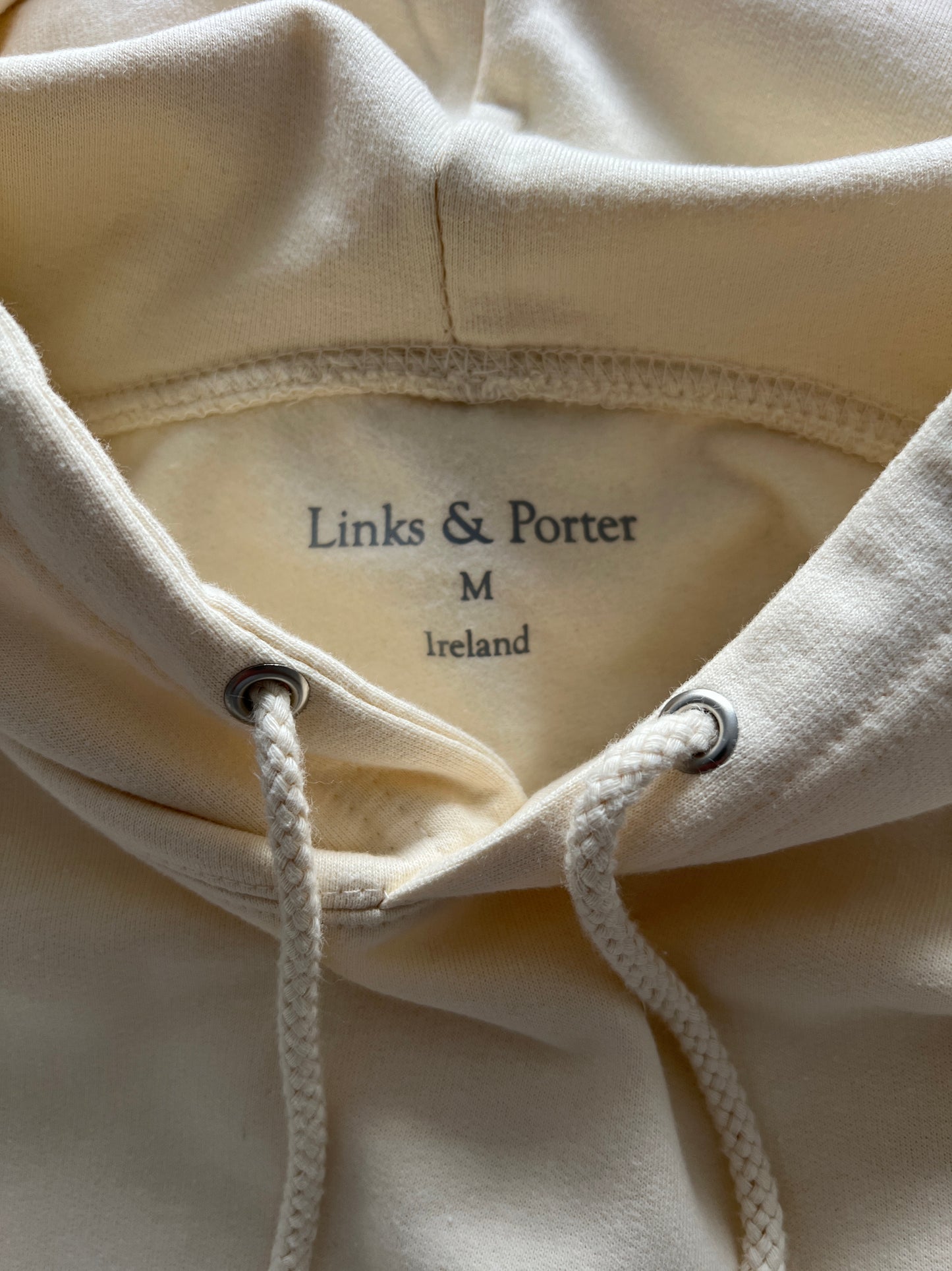 Porter Cream Hoodie with Rear Logo