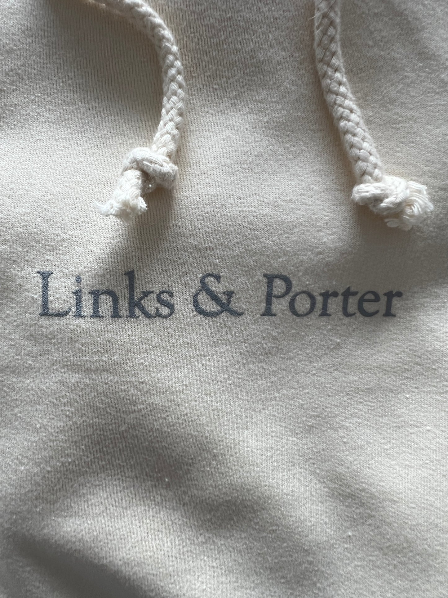 Porter Cream Hoodie with Rear Logo