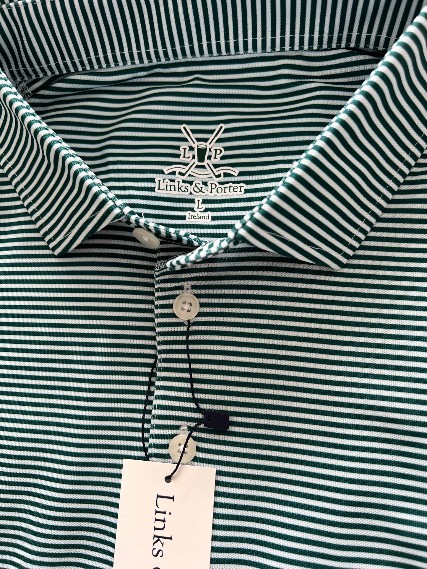 Classic Piqué Polo - Forest Green & White Stripe